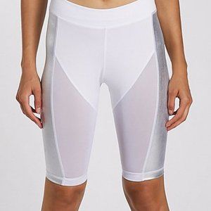 White/Silver Bike Shorts Secndnture Mesh Overlay